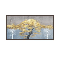 Quadro Decorativo Grande Para Sala Quarto Arvore Dourada:Madeira - 1