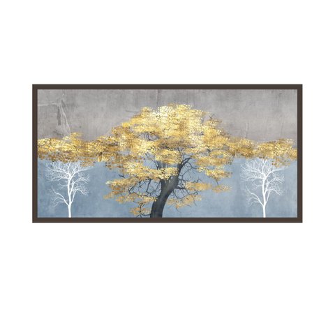 Quadro Decorativo Grande Para Sala Quarto Arvore Dourada:Madeira