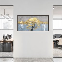 Quadro Decorativo Grande Para Sala Quarto Arvore Dourada:Madeira - 3