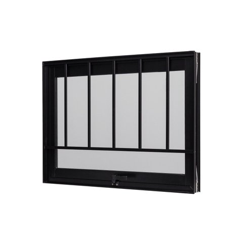 Janela de Aluminio Maxim-Ar 60x80cm com Grade e Vidro Boreal Ultra Ramassol