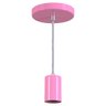 Pendente Copinho Soquete Luminária Lustre Alumínio Rosa - T&T Iluminação - 1