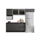 Ver imagem 2 de Cozinha Modulada Etna 258cm 2 Portas de Vidro - Grafite Poliman