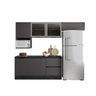 Cozinha Modulada Etna 258cm 2 Portas de Vidro - Grafite Poliman - 2