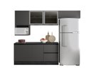 Ver imagem 2 de Cozinha Modulada Etna 258cm 2 Portas de Vidro - Grafite Poliman