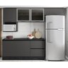 Cozinha Modulada Etna 258cm 2 Portas de Vidro - Grafite Poliman - 1