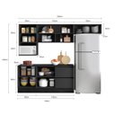 Ver imagem 4 de Cozinha Modulada Etna 258cm 2 Portas de Vidro - Grafite Poliman