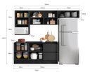 Ver imagem 4 de Cozinha Modulada Etna 258cm 2 Portas de Vidro - Grafite Poliman