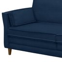 Ver imagem 2 de Sofá Living 3 Lugares 220cm Pés Madeira Efraim F05 Veludo Azul - Mpozenato