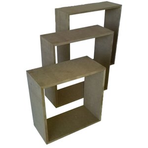 Kit 3 Nichos Quadrados - 350, 300, 250 X 120:cru