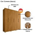 Ver imagem 4 de Guarda Roupa Casal Matisse 6 Portas Mdf 210 Cm Cumaru Madetec