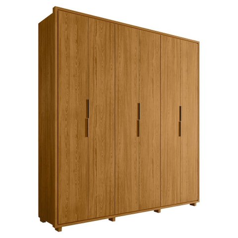 Guarda Roupa Casal Matisse 6 Portas Mdf 210 Cm Cumaru Madetec