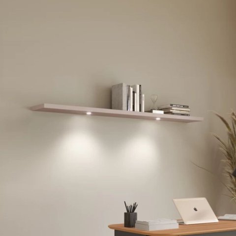 Prateleira Mdf Decorativa com Luzes Led e Suporte Invisível 180cm Tb185l Dalla Costa - Fendi