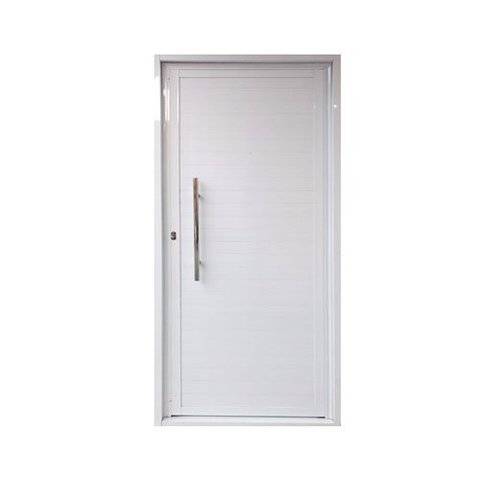 Porta de Alumínio Com Puxador Lado Direito 210x80cm Branco Allo Esquadrias