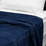 Cobertor Casal Manta Canelada Super Soft 1,80m X 2,0m Azul Marinho - 3