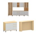 Ver imagem 7 de Cozinha Completa 100% MDF 8 Peças com Espaço para Micro-ondas, Ilha e Tampo 340cm Aura Luciane Móveis