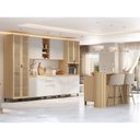 Ver imagem 1 de Cozinha Completa 100% MDF 8 Peças com Espaço para Micro-Ondas, Ilha e Tampo 340cm Aura Luciane Móvei