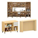 Ver mais imagens de Cozinha Completa 100% MDF 8 Peças com Espaço para Micro-ondas, Ilha e Tampo 340cm Aura Luciane Móveis