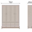 Ver imagem 4 de Guarda-Roupa Infantil 4 Portas 4 Gavetas MDF Linha Luna Bege/Areia/Capuccino