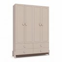 Ver imagem 2 de Guarda-Roupa Infantil 4 Portas 4 Gavetas MDF Linha Luna Bege/Areia/Capuccino