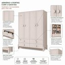 Ver imagem 6 de Guarda-Roupa Infantil 4 Portas 4 Gavetas MDF Linha Luna Bege/Areia/Capuccino