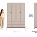 Ver imagem 3 de Guarda-Roupa Infantil 4 Portas 4 Gavetas MDF Linha Luna Bege/Areia/Capuccino