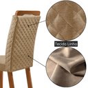 Ver imagem 4 de Mesa de Jantar Liz 180cm Tampo MDF Vidro Canto Copo com 6 Cadeiras Lorena Moderna Mobília