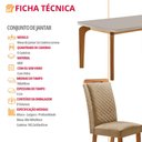 Ver imagem 2 de Mesa de Jantar Liz 180cm Tampo MDF Vidro Canto Copo com 6 Cadeiras Lorena Moderna Mobília