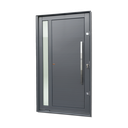 Ver imagem 1 de Porta Pivotante Alumínio Lambril Visione c/Pux.Dir. Elite Cinza 240x130 Brimak