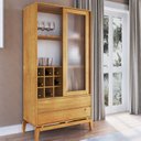 Ver imagem 3 de Cristaleira 2 Portas com Vidro Canelado 2 Gavetas Madeira Maciça Seiva Yescasa