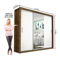 Guarda Roupa Casal com Espelho 3 Portas de Correr Ilheus Plus Espresso Móveis - 4