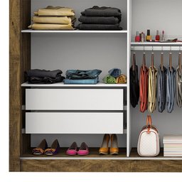 Guarda Roupa Casal com Espelho 3 Portas de Correr Ilheus Plus Espresso Móveis - 6