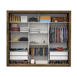 Guarda Roupa Casal com Espelho 3 Portas de Correr Ilheus Plus Espresso Móveis - 2