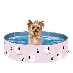 Piscina Para Cachorro Pets Dobrável Rosa 60 cm x 20 cm VG+