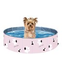 Ver imagem 1 de Piscina Para Cachorro Pets Dobrável Rosa 60 cm x 20 cm VG+