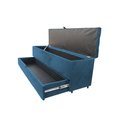 Ver imagem 1 de Recamier Puff Baú Sapateira com Gaveta 1,38cm para Cama Box Padrão - Azul Aço