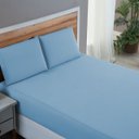 Ver imagem 1 de Lençol Cama Box Solteiro 200 Fios 2 Peças Conjunto 100% Algodão:azul Piscina