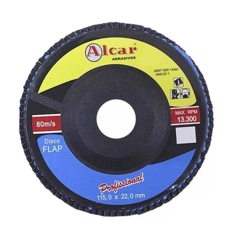Disco Flap 4.1/2' X 1/4" X 7/8" Grana 60 - Alcar Flpli0003