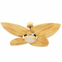 Ver imagem 1 de Ventilador de Teto Natuvent Dahlia Led 4 Pás Madeira Teca 6500k Branco Frio, Luz Branca 127v