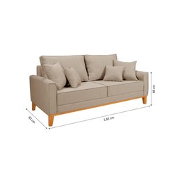Conjunto Sofá Living Beny 2 e 3l Base Madeira Linho - 9