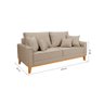 Conjunto Sofá Living Beny 2 e 3l Base Madeira Linho - 9