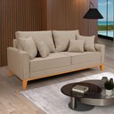 Ver imagem 2 de Conjunto Sofá Living Beny 2 e 3l Base Madeira Linho