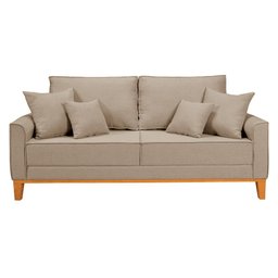 Conjunto Sofá Living Beny 2 e 3l Base Madeira Linho - 3
