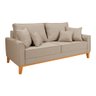 Conjunto Sofá Living Beny 2 e 3l Base Madeira Linho - 4