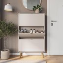 Ver imagem 1 de Sapateira Vertical Armário Organizador 03 Portas para 18 Pares de Calçado Bege Dunas