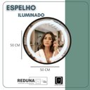 Ver imagem 7 de Espelho Redondo Decorativo 50cm Iluminado 3 Leds Touch Screen Moldura em Aluminio - Preto