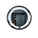 Ver imagem 1 de Espelho Redondo Decorativo 50cm Iluminado 3 Leds Touch Screen Moldura em Aluminio - Preto