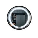 Ver imagem 3 de Espelho Redondo Decorativo 50cm Iluminado 3 Leds Touch Screen Moldura em Aluminio - Preto