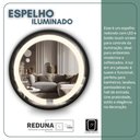Ver imagem 4 de Espelho Redondo Decorativo 50cm Iluminado 3 Leds Touch Screen Moldura em Aluminio - Preto