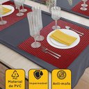 Ver imagem 5 de 8 Jogo Americano Pvc Vermelho Antiderrapante 29x44 Id Decor