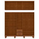 Ver imagem 3 de Guarda Roupa Bipartido 10 Portas 2 Gavetas com Espelho Linha Cobre 1276c Castanho Finestra